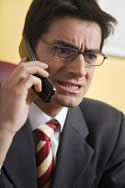 upset, unhappy customer
